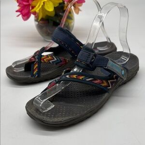 Skechers Outdoor Lifestyle Flip Flop Sandals Blue Multicolor Size 6L SKT7587H